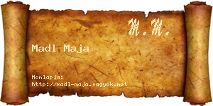 Madl Maja névjegykártya